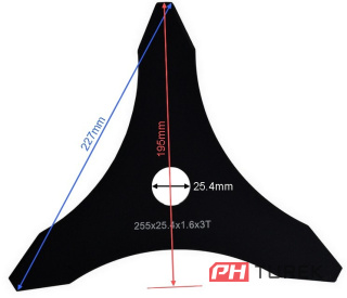 Tarcza tnąca kosy 255mm 3t ostrze nóż trójzębny