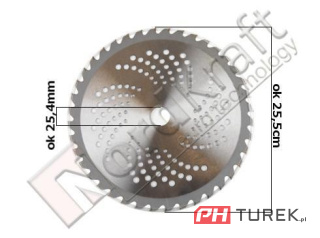 Tarcza tnąca kosy 255mm 40t piła widiowa 40 zębów