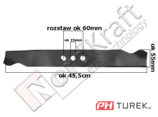 Nóż kosiarki 45,5 cm NAC c460v s460 s460v