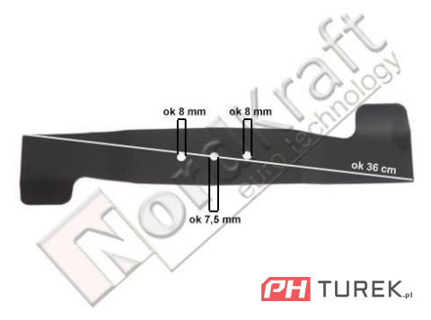 Nóż kosiarki 36 cm NAC le15-36-pb-b, le5836-15