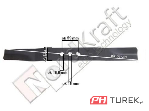 Nóż kosiarki 50 cm NAC m510 c510m