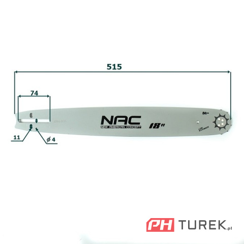 Prowadnica 18" piły NAC ae18-64-509p 45cm sps01-45