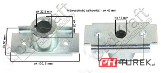 Uchwyt noża kosiarki dym 1578k 1578 wał 22,2 mm