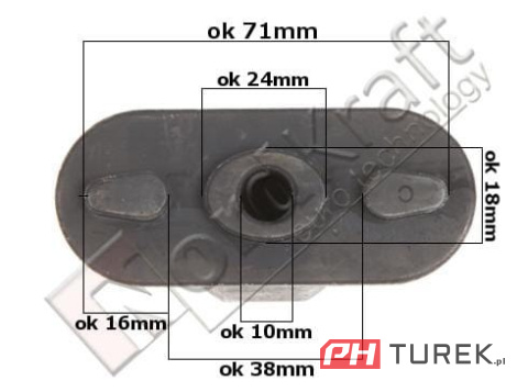 Uchwyt noża kosiarki 22,2mm ryobi riwall ama texas