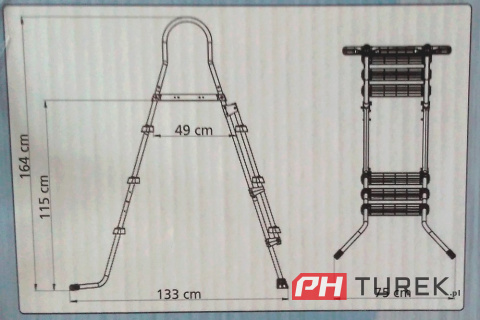 Hecht drabinka metalowa do basenu 115cm 00091