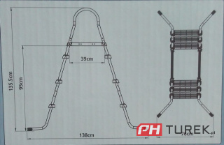 Hecht drabinka metalowa do basenu 90cm HECHT 00090