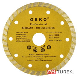 Geko tarcza diamentowa 125mm do betonu cegły turbo