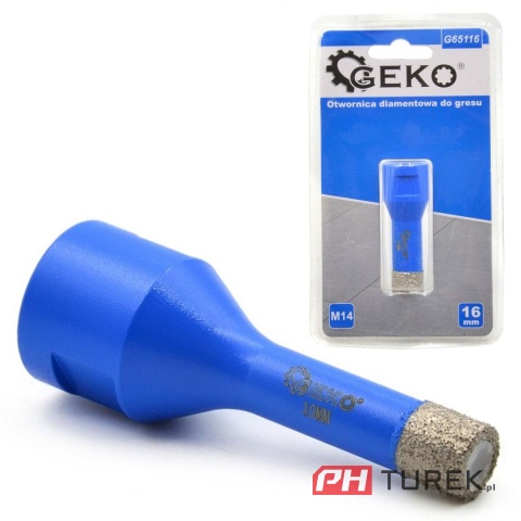 Korona otwornica gresu diamentowa 16mm wiertło