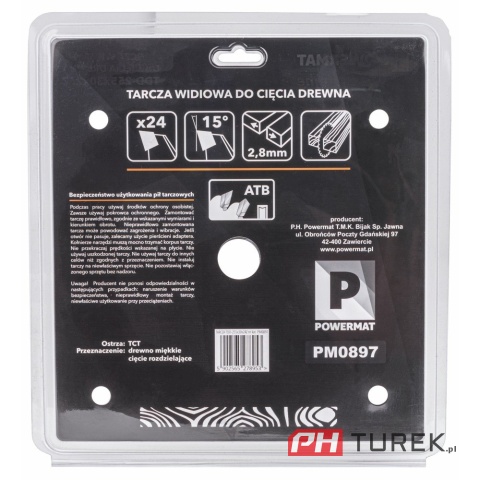 Tarcza widiowa drewna piły piła 255 x 30 mm 24z