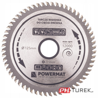 Tarcza widiowa drewna piły piła 125 x 22.2 mm 60z