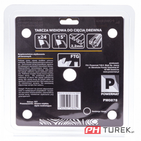 Tarcza widiowa drewna piły piła 160 x 20 mm 24z