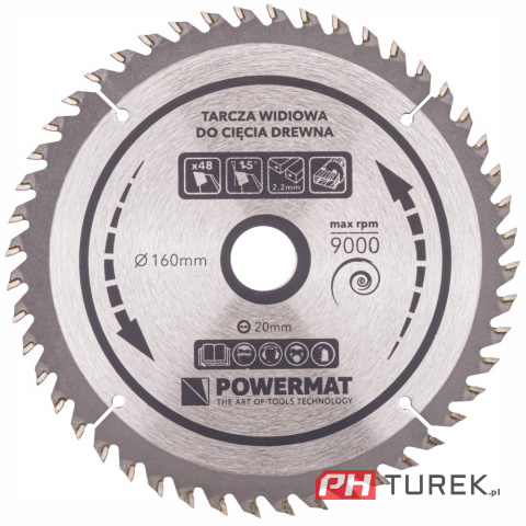 Tarcza widiowa drewna piły piła 160 x 20 mm 48z