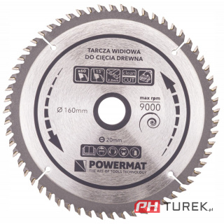 Tarcza widiowa drewna piły piła 160 x 20 mm 60z