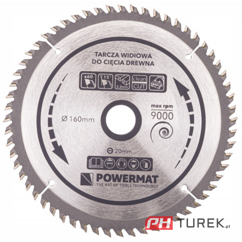 Tarcza widiowa drewna piły piła 160 x 20 mm 60z