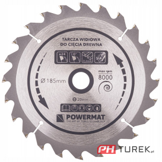 Tarcza widiowa drewna piły piła 185 x 20 mm 24z