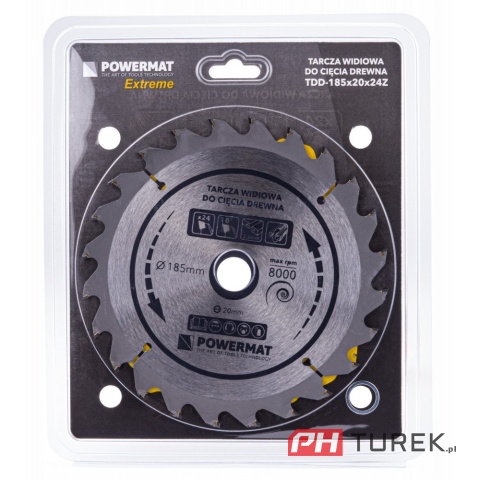 Tarcza widiowa drewna piły piła 185 x 20 mm 24z