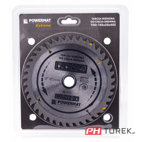Tarcza widiowa drewna piły piła 185 x 20 mm 40z