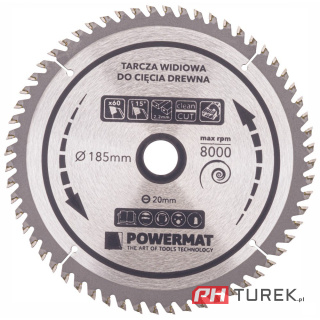 Tarcza widiowa drewna piły piła 185 x 20 mm 60z