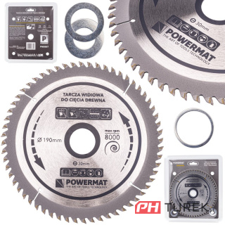 Tarcza widiowa drewna piły piła 190 x 30 mm 60z