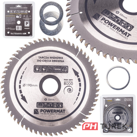 Tarcza widiowa drewna piły piła 190 x 30 mm 60z