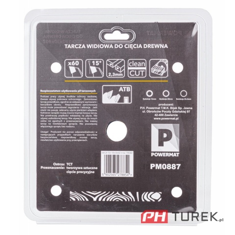 Tarcza widiowa drewna piły piła 190 x 30 mm 60z