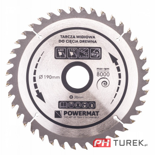 Tarcza widiowa drewna piły piła 190 x 30 mm 40z