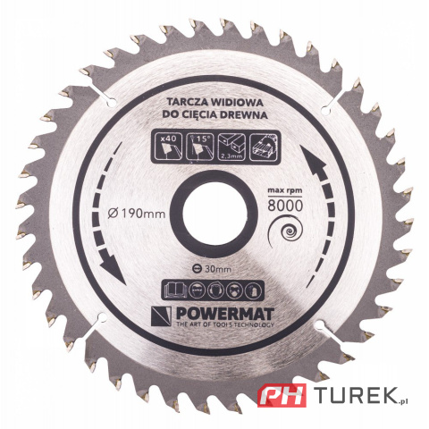 Tarcza widiowa drewna piły piła 190 x 30 mm 40z