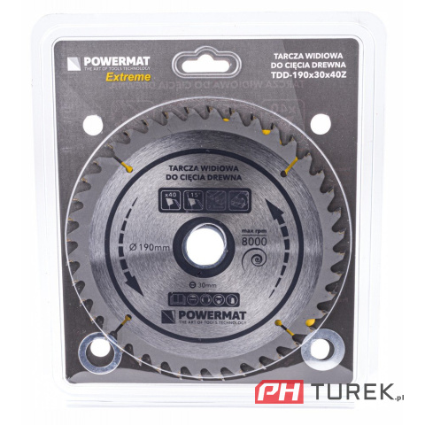 Tarcza widiowa drewna piły piła 190 x 30 mm 40z