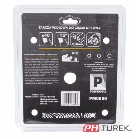 Tarcza widiowa drewna piły piła 190 x 30 mm 40z