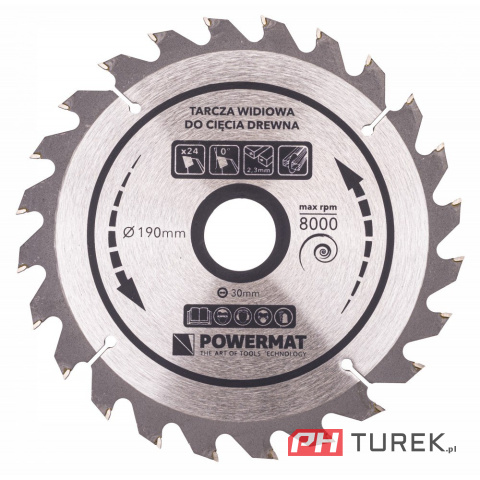 Tarcza widiowa drewna piły piła 190 x 30 mm 24z