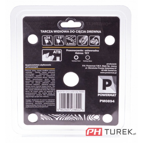 Tarcza widiowa drewna piły piła 125 x 22.2 mm 24z