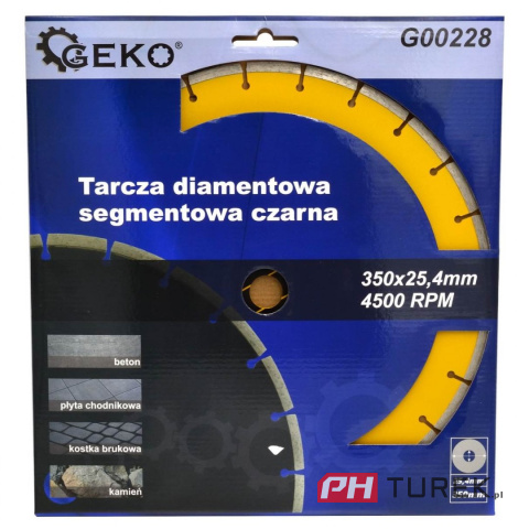 Tarcza diamentowa segmentowa 350mm do betonu geko