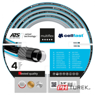 Wąż ogrodowy cellfast multiflex atsv 25m 1/2" 4 warstwy