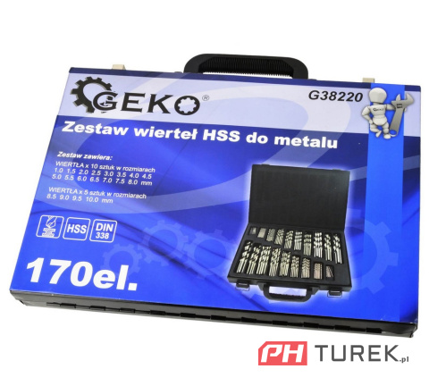 Zestaw wierteł do metalu 170el 1-10mm wiertła hss