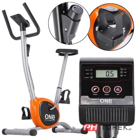 Rw3011 silver-orange rower mechaniczny one fitness