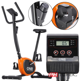 Rw3011 black-orange rower mechaniczny one fitness