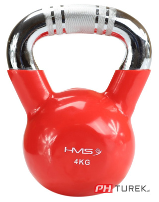 Hms żeliwny kettlebell 4kg uchwyt radełkowany