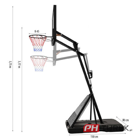 Kosz do koszykówki nils regulowany tablica siatka