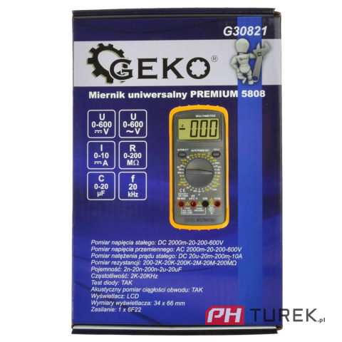 Miernik uniwersalny premium g30821 geko 600v