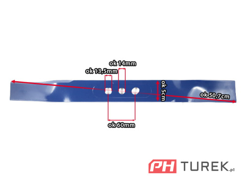 Nóż kosiarki 50,7 cm faworyt gyk 51 gtr51 vega vs51