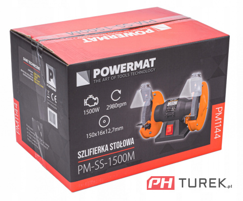 Szlifierka stołowa powermat 1500w 2x kamień tarcza
