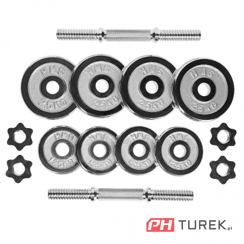 Hms hantle 2x10kg sztangielki w walizce stc20 20kg