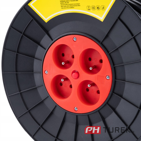 Przedłużacz bębnowy 50m 3x2,5 na bębnie 4 gniazda