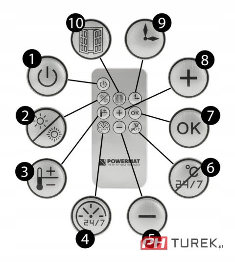 Kurtyna powietrzna grzejnik ceramiczny 2000w pilot