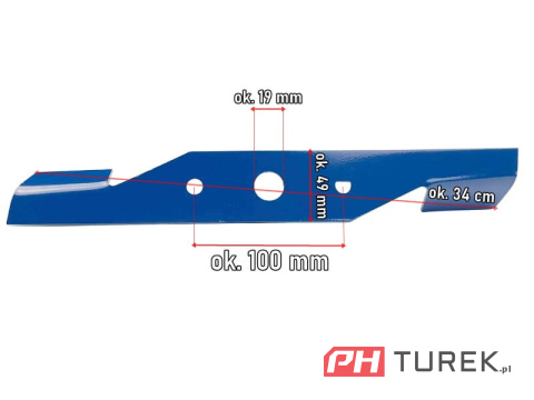 Nóż kosiarki 34cm elektrycznej NAC le14-34-pi-g