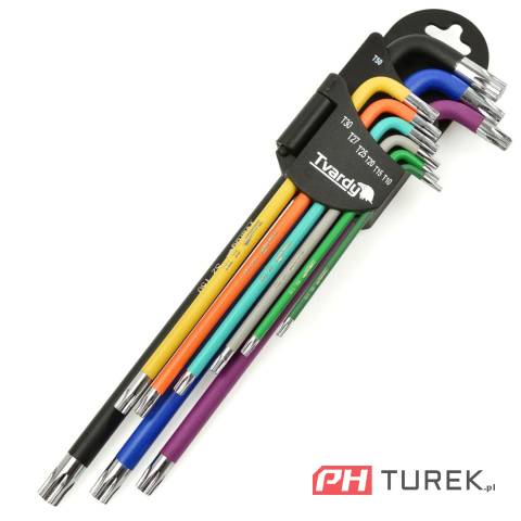 Zestaw kluczy imbusowych gwiazdka torx t10-t50 9el