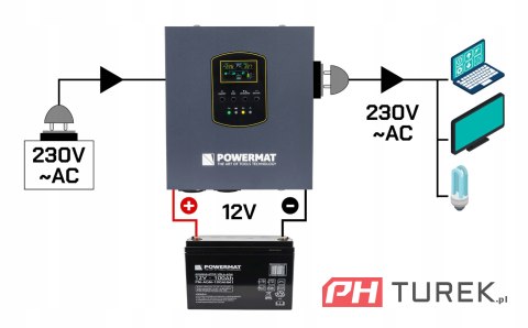 Zasilacz awaryjny ups lcd 800va 500w przetwornica