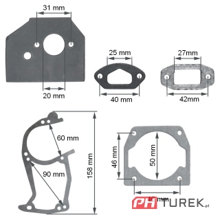 Komplet uszczelek piły spalinowej NAC SPS01-45 02-45 YD45 CST52 CST45-40