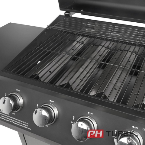 Ogrodowy grill gazowy 4+1 14,5 kw ruszt 5 palników