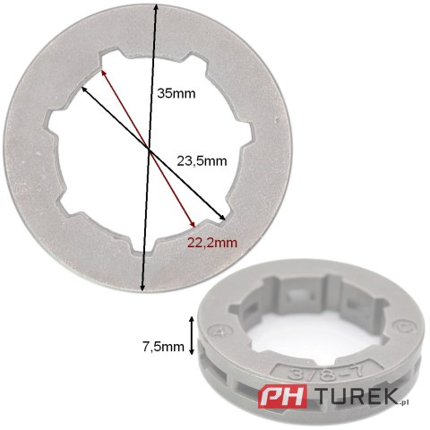 Zębatka pływająca piły 3/8 7z Husqvarna 142 254